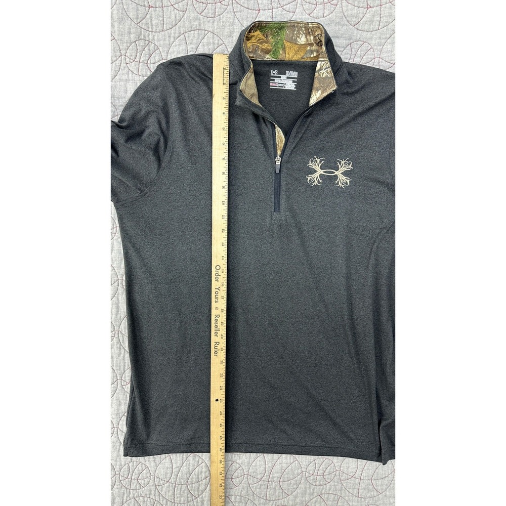 Under Armour Pullover Gray HeatGear Antler Logo Camo Trim / Mens Extra Large - Picture 8 of 8